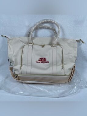 LARGE Insulated Beach Bag 25" W x 15" H Canvas Wine Tote Cooler Weekender Bag